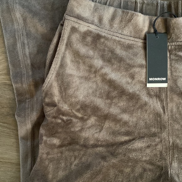 Monrow Brown Grey Velvet Pants - Picture 6 of 8